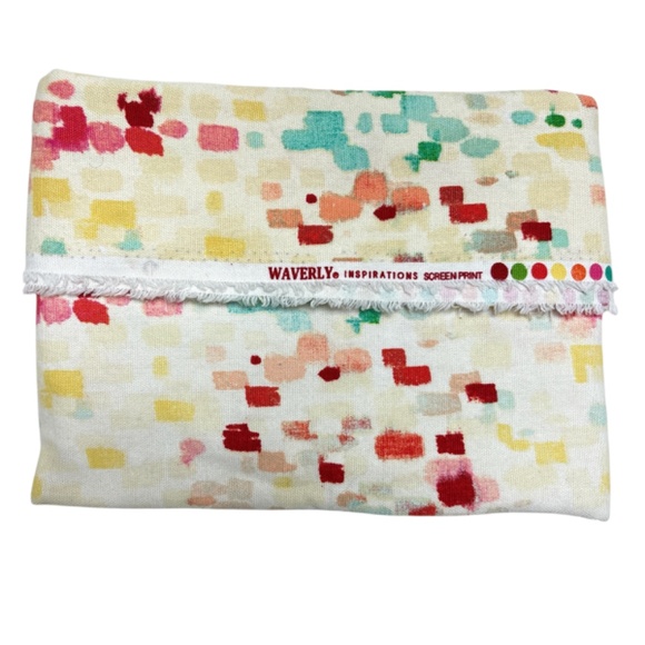 fabric 45"x53" WAVERLY INSPIRATIONS screen print multicolor abstract cotton - Picture 1 of 7